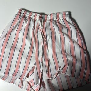 Summer Flowy Shorts size small pink & white stripe